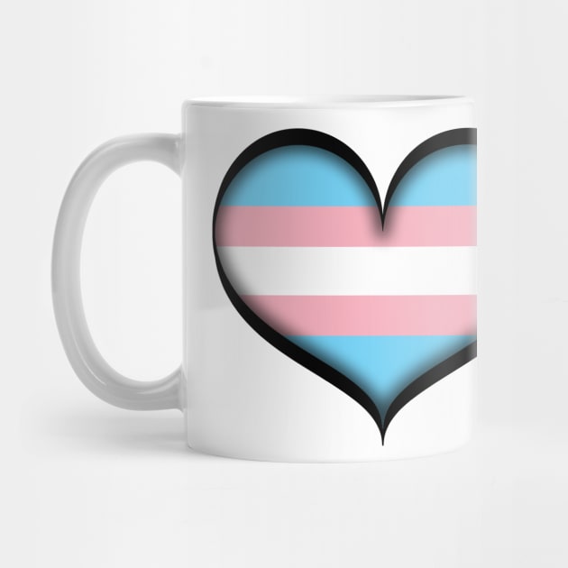 Large Vector Heart in Transgender Pride Flag Colors by LiveLoudGraphics